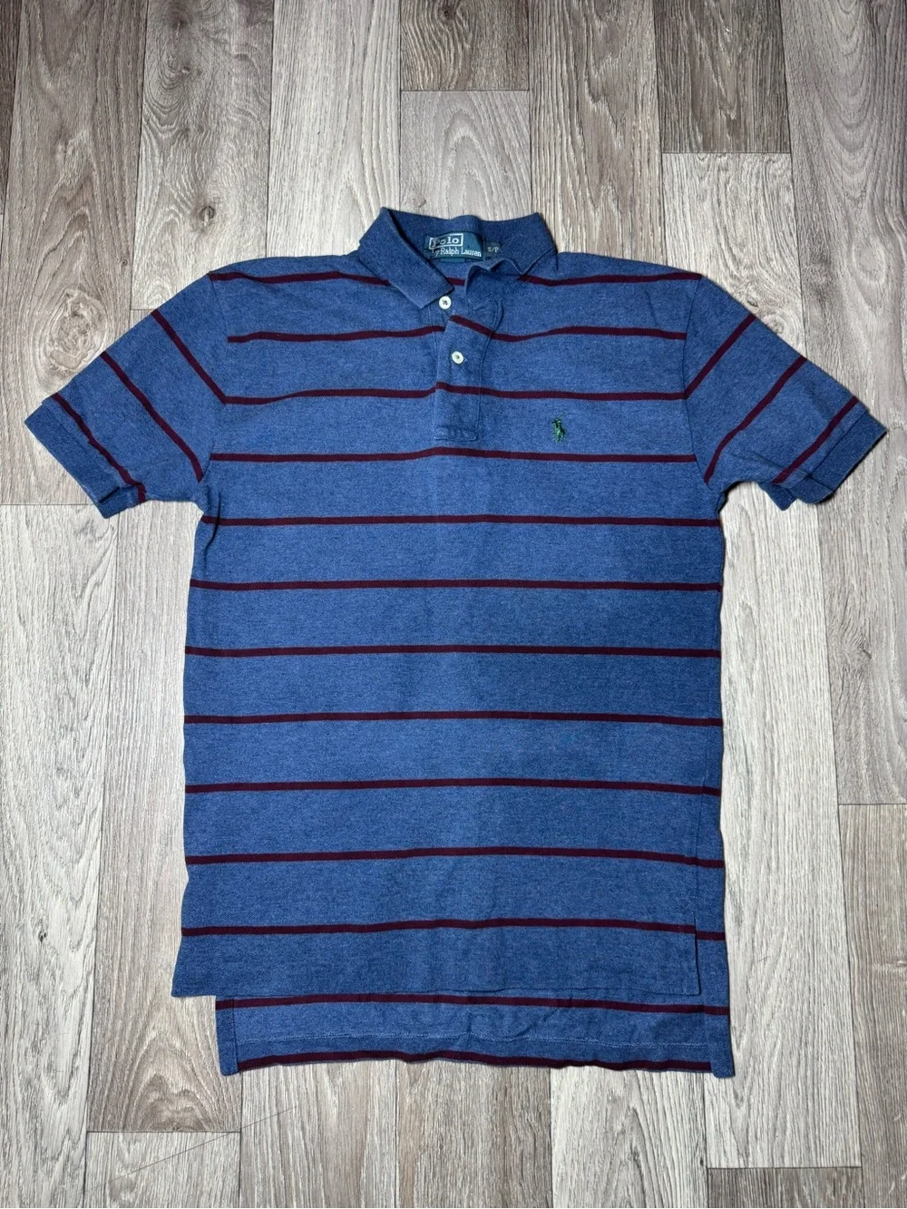 Polo Ralph Lauren Polo Shirt Mens Small Blue Red Striped Short Sleeve Pony Logo
